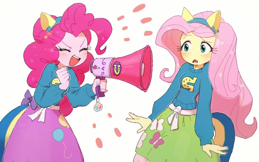 fluttershy and pinkie pie (my little pony and 2 more) drawn by nendo23