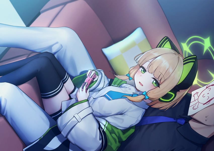 sensei, doodle sensei, and midori (blue archive) drawn by miramu_(ramu450471)