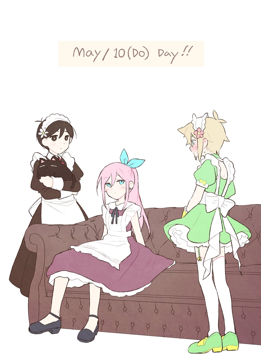sunny, basil, aubrey, and mewo (omori) drawn by manimani_(mani_ma)