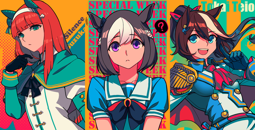 tokai teio, silence suzuka, and special week (umamusume) drawn by sungwon