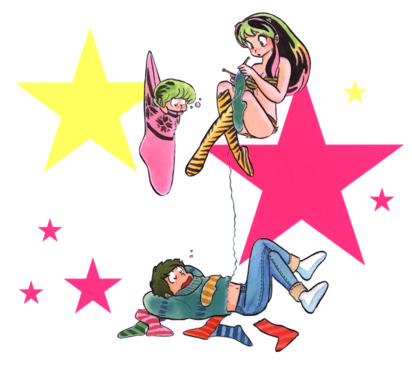 lum, moroboshi ataru, and ten (urusei yatsura) drawn by takahashi_rumiko