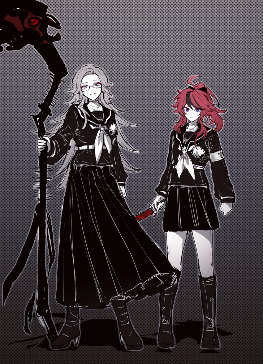 aotsuki eito and sumino takumi (the hundred line -last defense academy-) drawn by tianyintonghua
