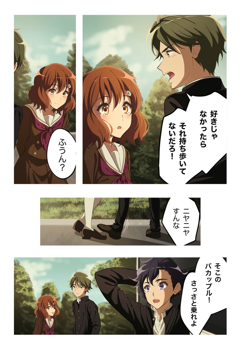 oumae kumiko, tsukamoto shuuichi, and takigawa chikao (hibike! euphonium) drawn by akane_(tgixb)