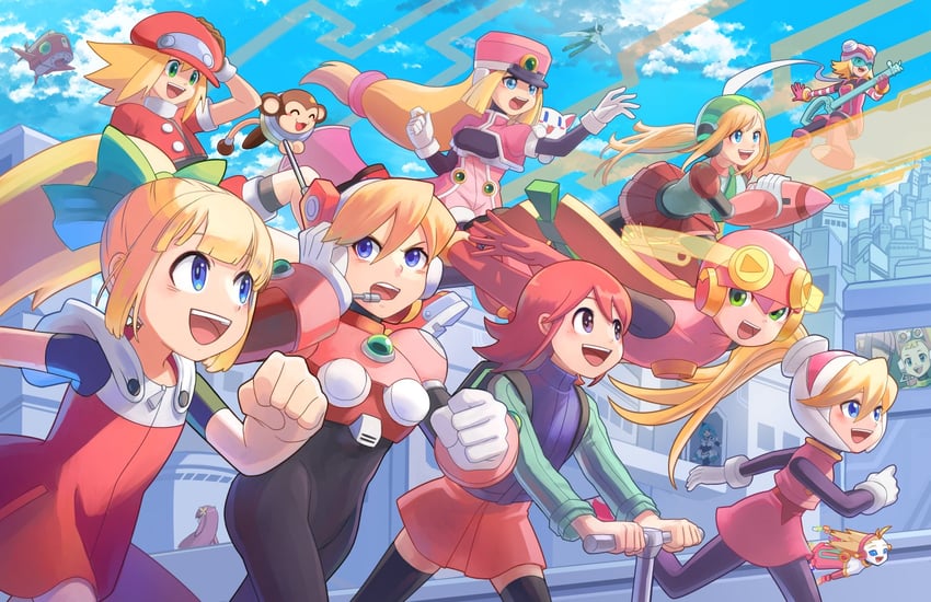 roll, roll caskett, ciel, roll.exe, sonia strumm, and 11 more (mega man and 8 more) drawn by skycompass