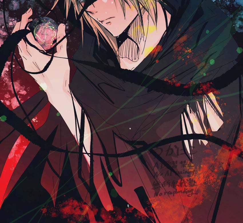 cloud strife (final fantasy and 3 more) drawn by ukanicoponpon