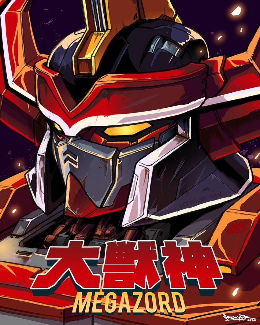 daizyuzin and dino megazord (super sentai and 3 more) drawn by freakyfir