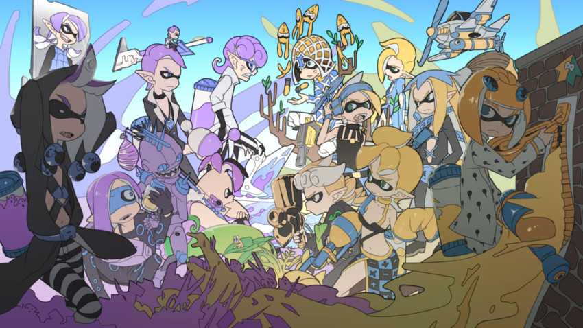 giorno giovanna, bruno bucciarati, guido mista, narancia ghirga, pannacotta fugo, and 13 more (jojo no kimyou na bouken and 3 more) drawn by yamadori_seika