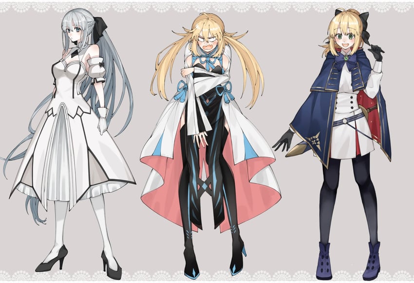 artoria pendragon, morgan le fay, artoria caster, and saber lily (fate and 1 more) drawn by euhage73