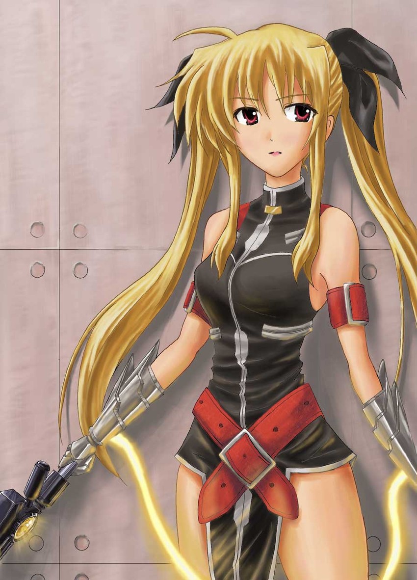 fate testarossa and bardiche (lyrical nanoha and 1 more) drawn by kaeru_(kaerism)