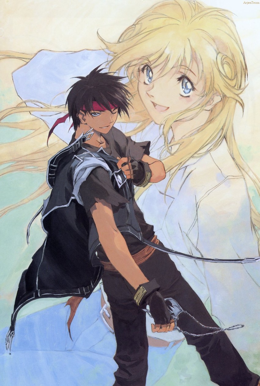 orphen and cleo everlastin (majutsushi orphen) drawn by kusaka_yuuya