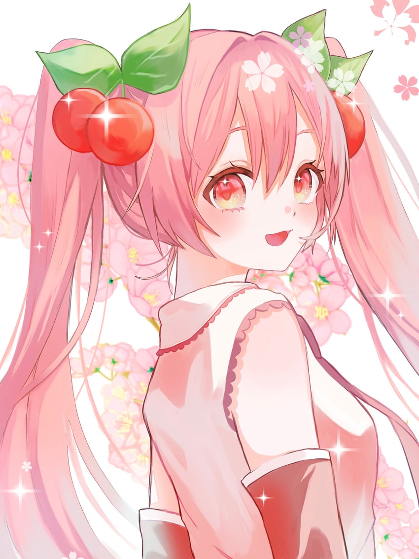 hatsune miku and sakura miku (vocaloid) drawn by shiina_(user_ecjx4545)