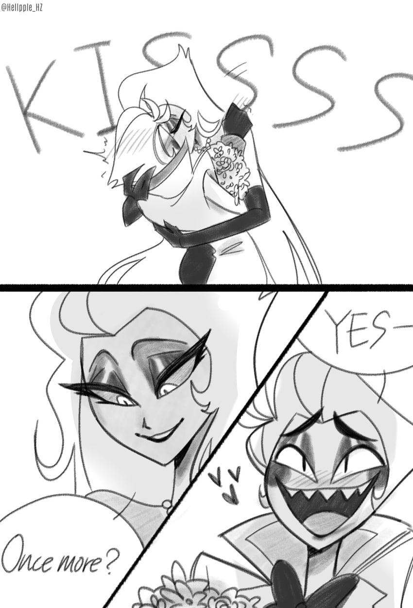 lucifer morningstar and lilith (hazbin hotel) drawn by hellpple_hz