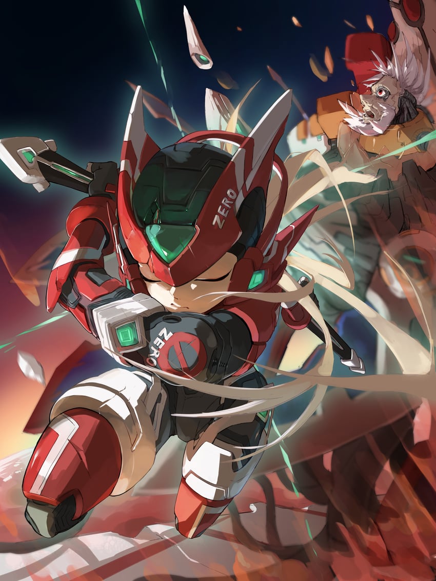 zero and dr. weil (mega man and 2 more) drawn by omochi_(mochi_skymega)