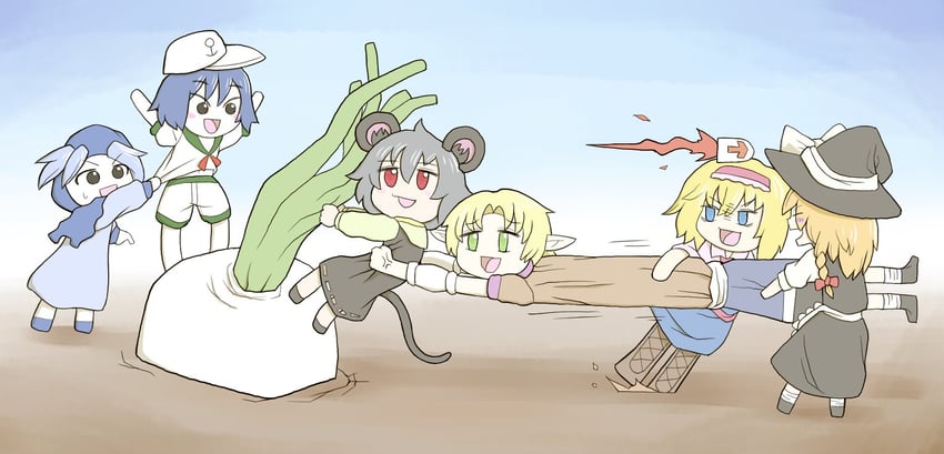 kirisame marisa, alice margatroid, nazrin, mizuhashi parsee, murasa minamitsu, and 7 more (touhou and 2 more) drawn by drddrddo