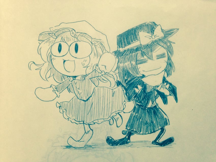 usami renko, maribel hearn, neco-arc, and neco-arc chaos (touhou and 1 more) drawn by efukei
