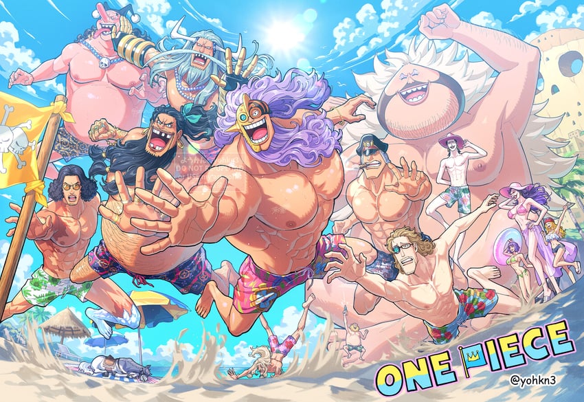 aokiji, marshall d. teach, jesus burgess, avalo pizarro, lafitte, and 7 more (one piece) drawn by youkan_(tako)