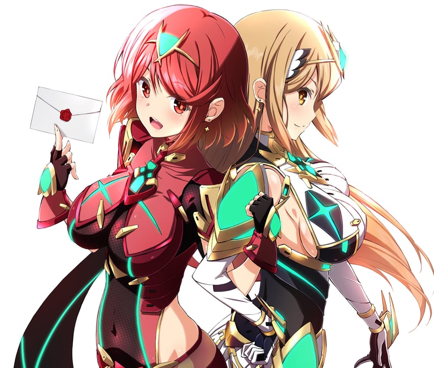 pyra and mythra (xenoblade chronicles and 2 more) drawn by izumi_mahiru