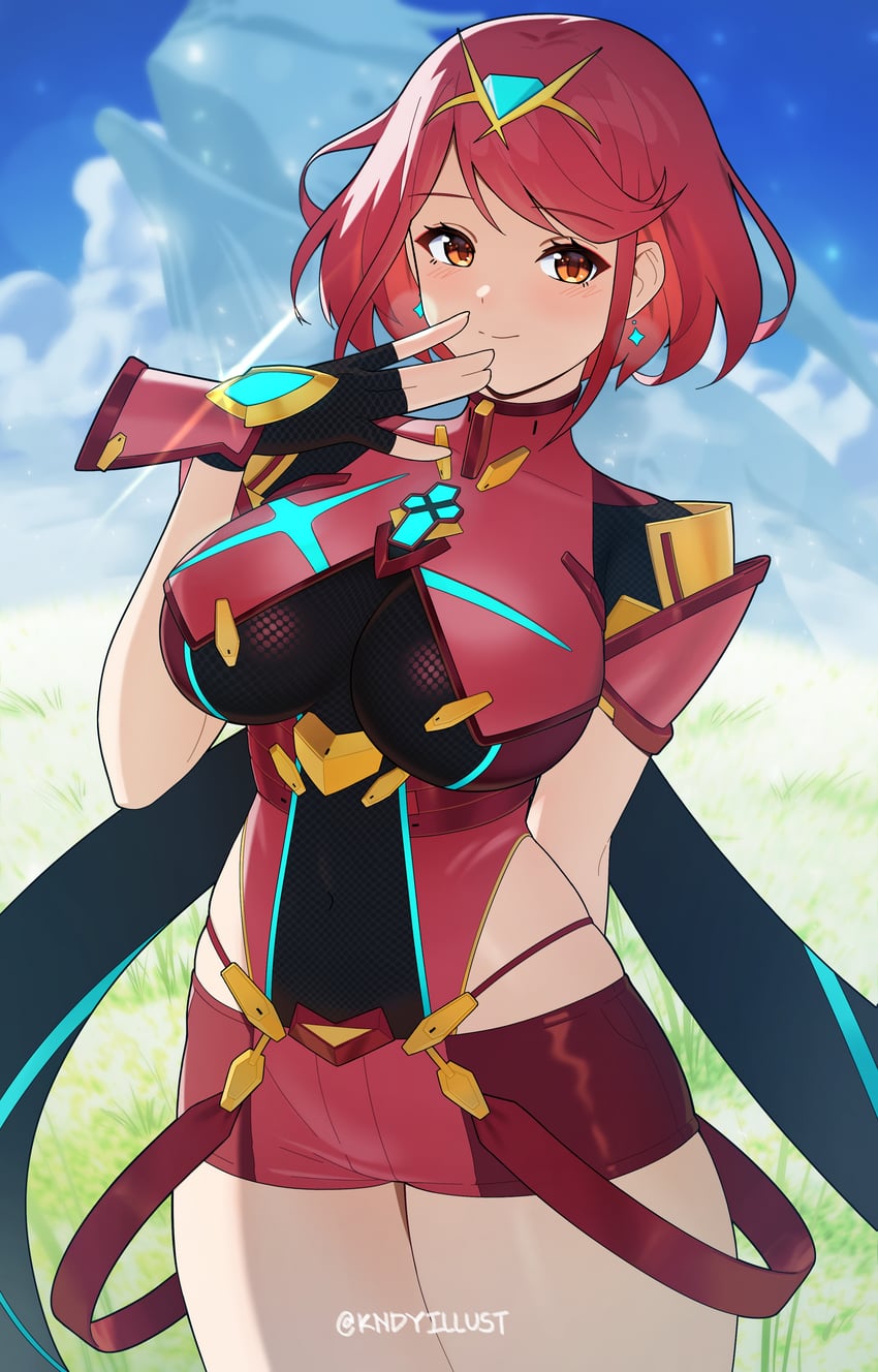 pyra (xenoblade chronicles and 1 more) drawn by kndy
