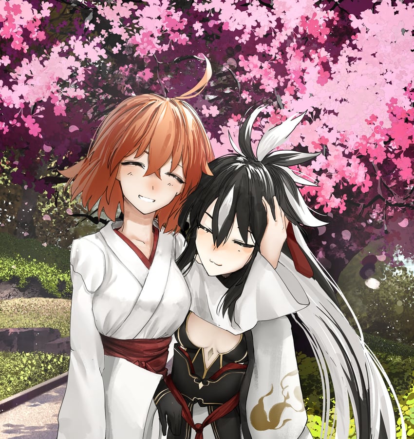 fujimaru ritsuka, nagao kagetora, and uesugi kenshin (fate and 1 more) drawn by obazzotto