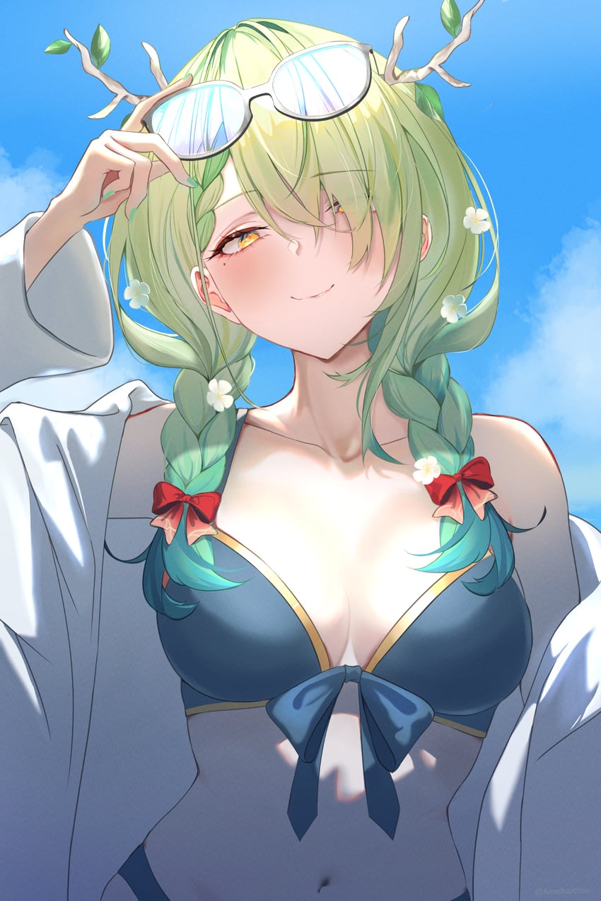 ceres fauna (hololive and 1 more) drawn by xsilentred