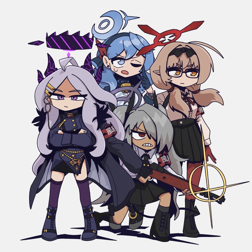 hina, ako, iori, and chinatsu (blue archive) drawn by fis_(t83192933)