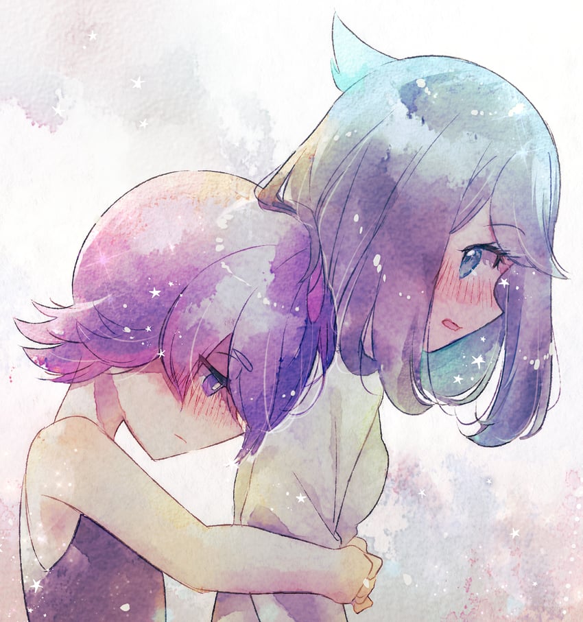 liko and dot (pokemon and 1 more) drawn by plus_ta