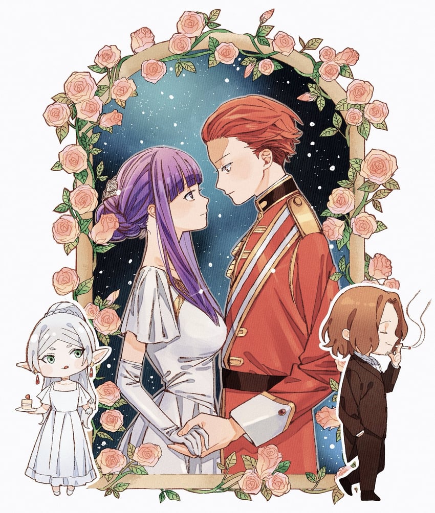 frieren, fern, stark, and sein (sousou no frieren) drawn by ojizou