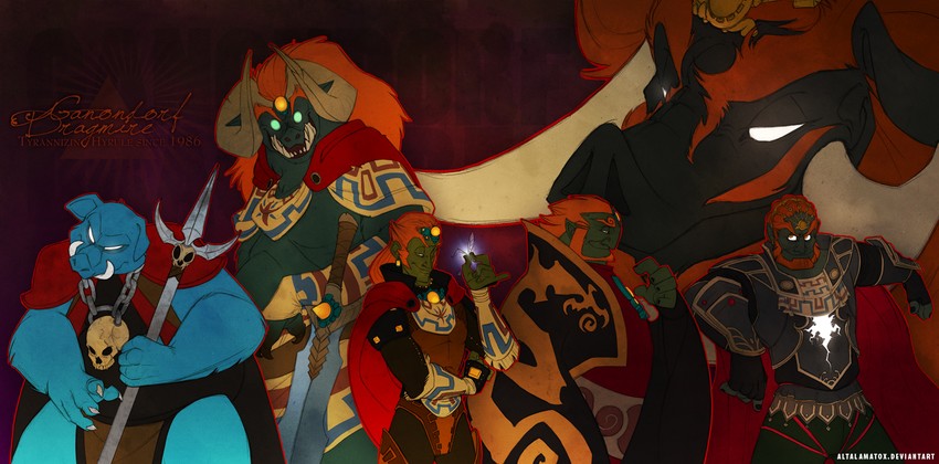 ganondorf and ganon (the legend of zelda and 4 more) drawn by leah_fuhrman