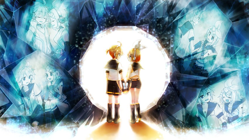 kagamine rin and kagamine len (vocaloid) drawn by haine_koko