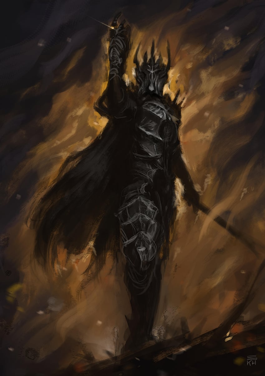 sauron (tolkien's legendarium and 1 more) drawn by stinekhansen