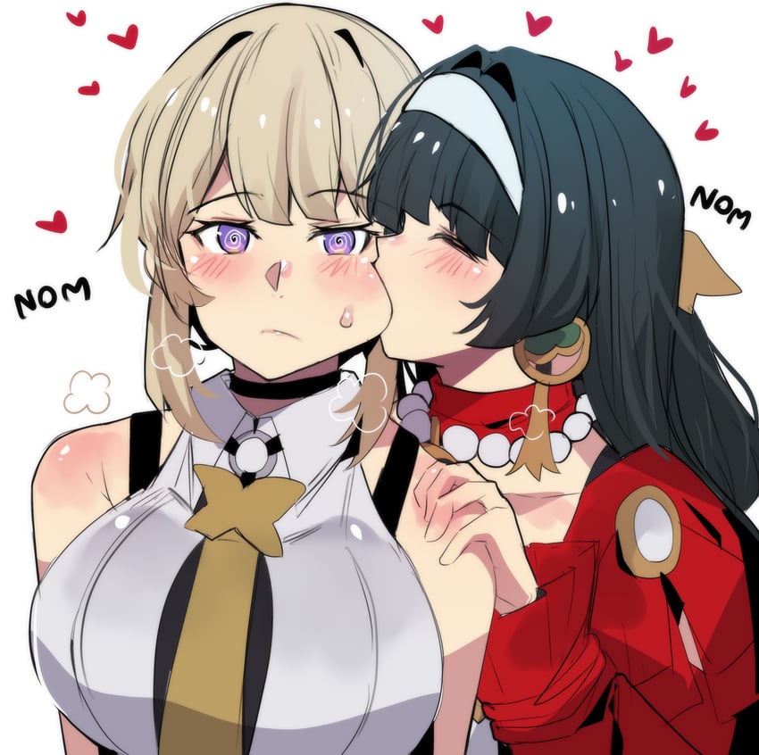evelyn chevalier and astra yao (zenless zone zero) drawn by hinghoi