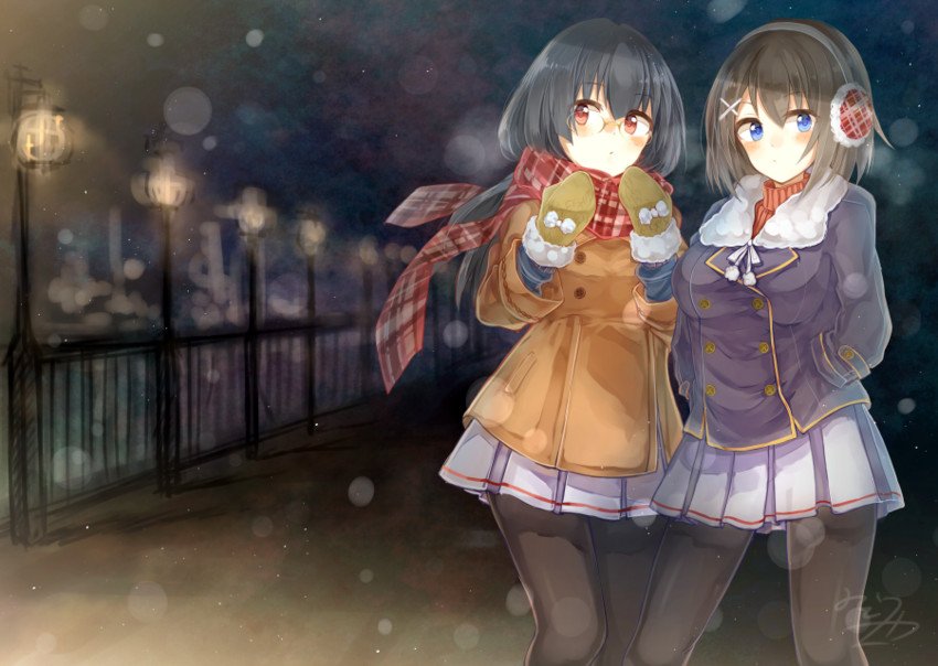 maya and choukai (kantai collection) drawn by midori_miyako