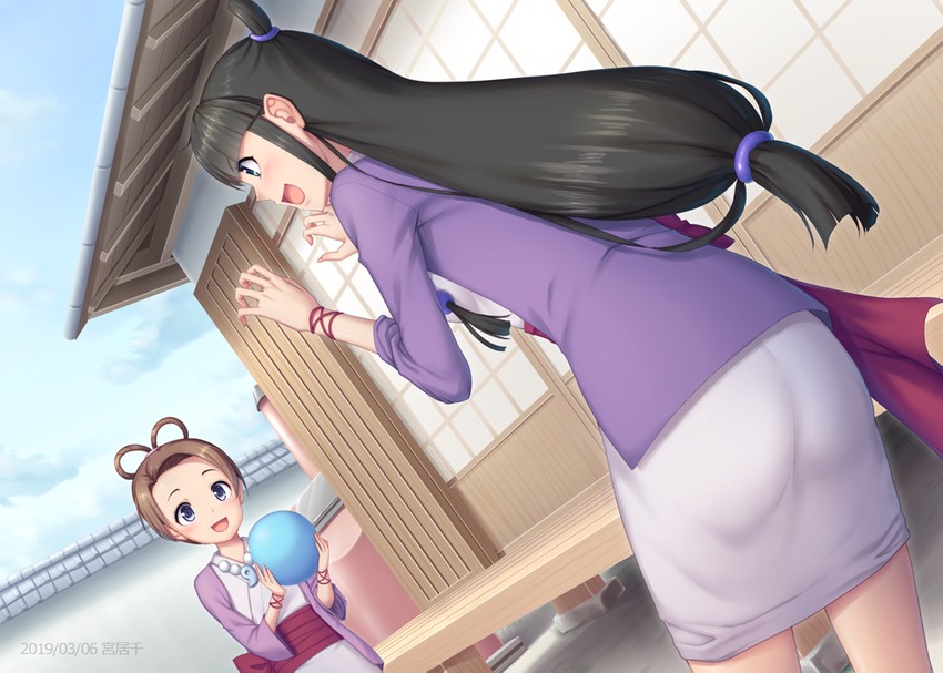 maya fey and pearl fey (ace attorney) drawn by miyai_sen