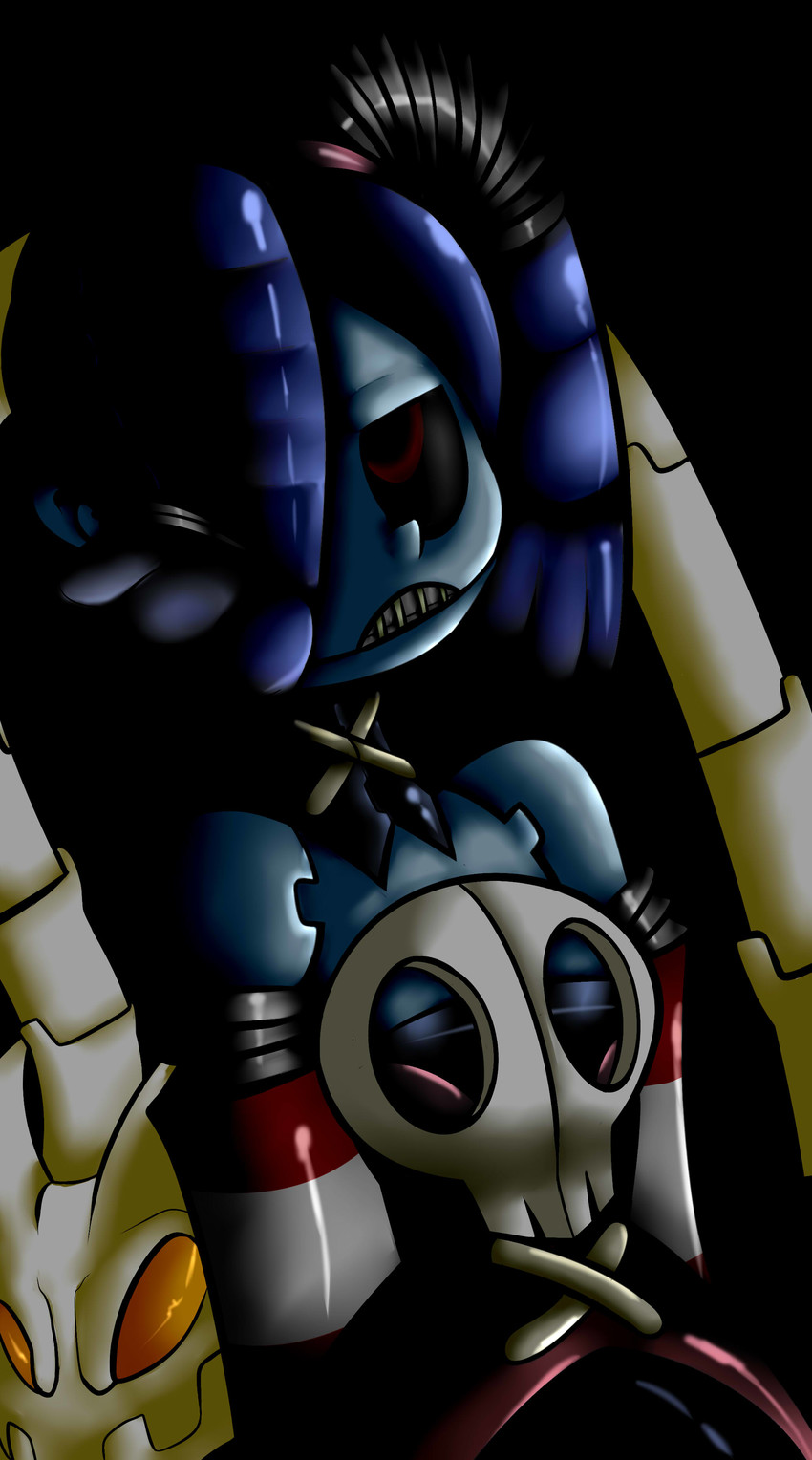 squigly and leviathan (skullgirls and 1 more) drawn by renee-moonveil