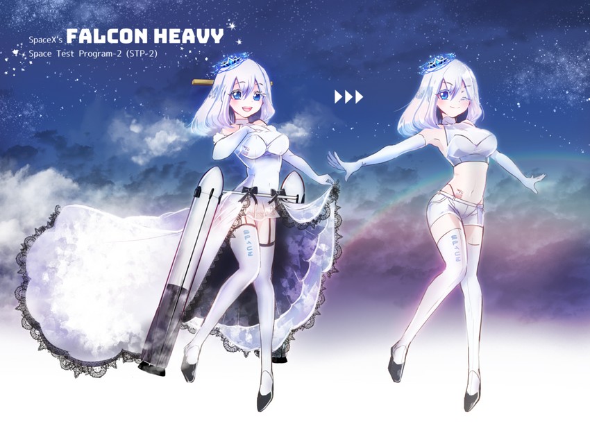 falcon heavy (project rocket girls) drawn by ajisai-san_(pokkusu)
