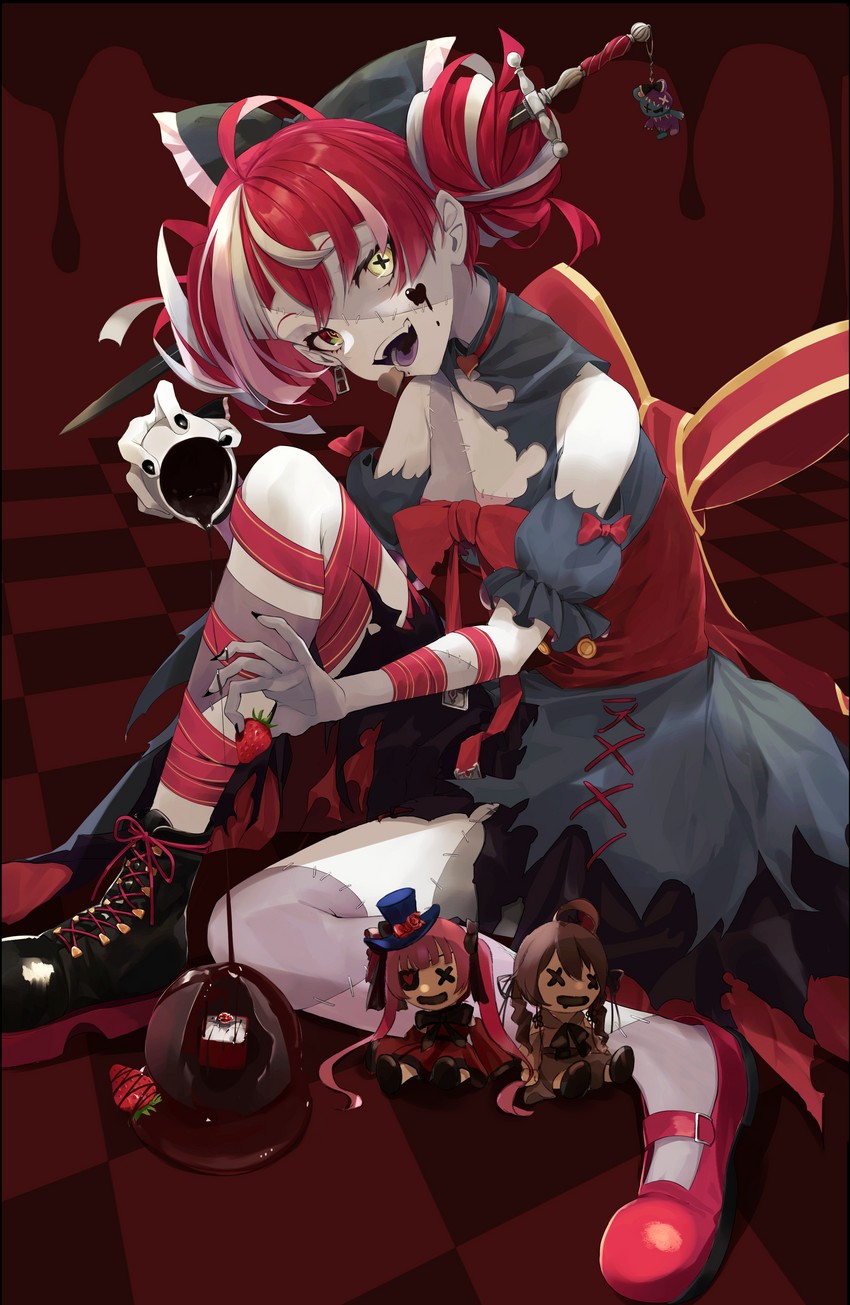 houshou marine, natsuiro matsuri, kureiji ollie, and udin (hololive and 1 more) drawn by t-one