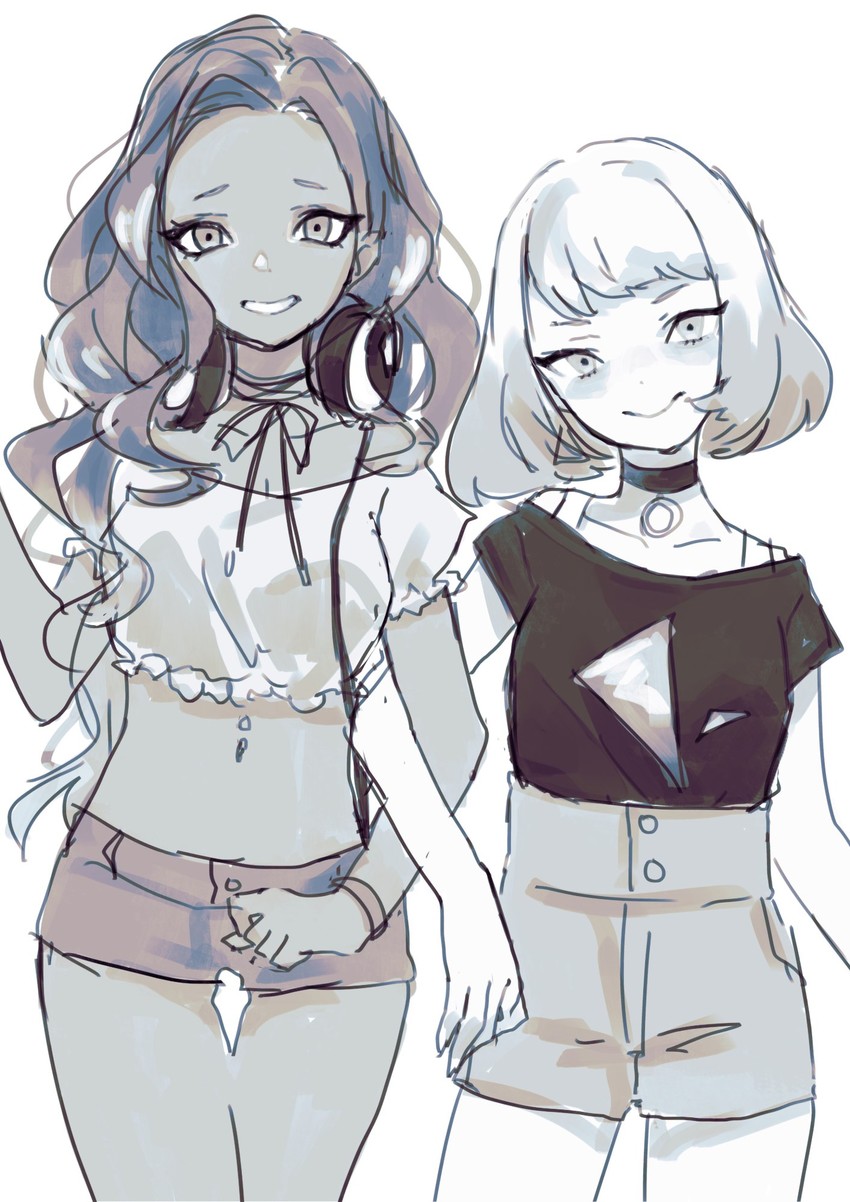 marina and pearl (splatoon and 1 more) drawn by minamo_(usada)