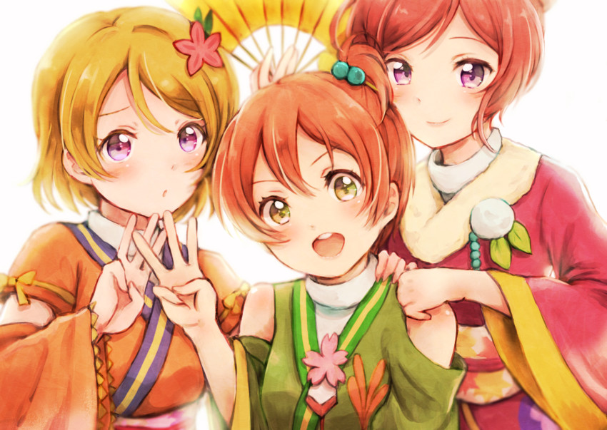 nishikino maki, hoshizora rin, and koizumi hanayo (love live! and 2 more) drawn by suito