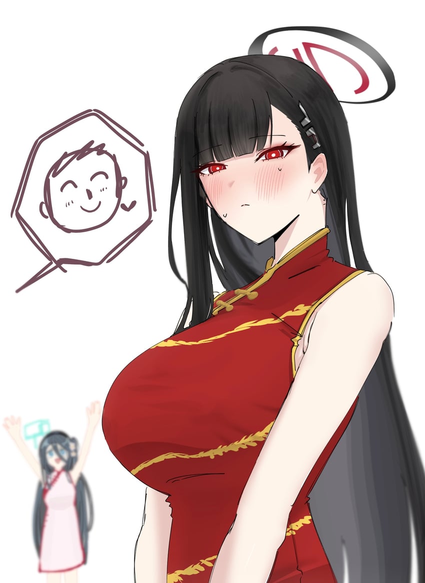 sensei, doodle sensei, rio, and aris (blue archive) drawn by nagomu_7_56