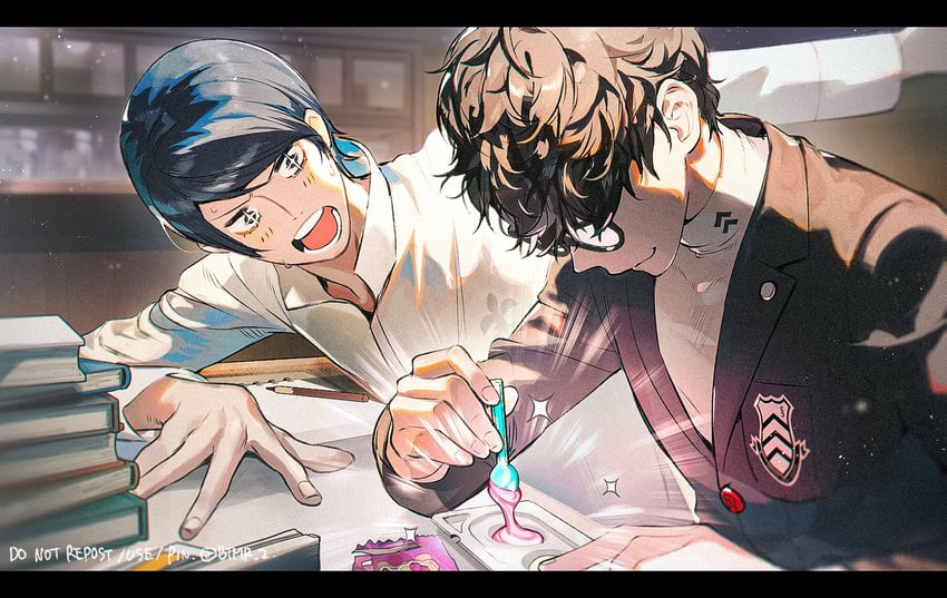 amamiya ren and kitagawa yuusuke (persona and 1 more) drawn by btmr_game