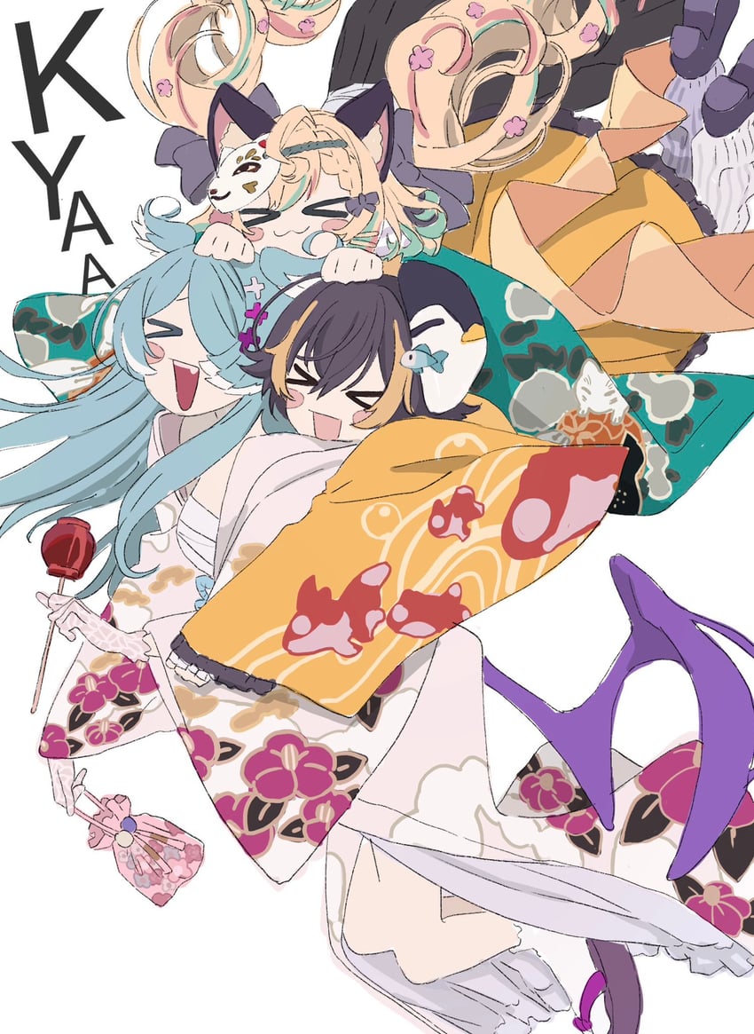 elira pendora, petra gurin, and millie parfait (nijisanji and 1 more) drawn by npppiyo