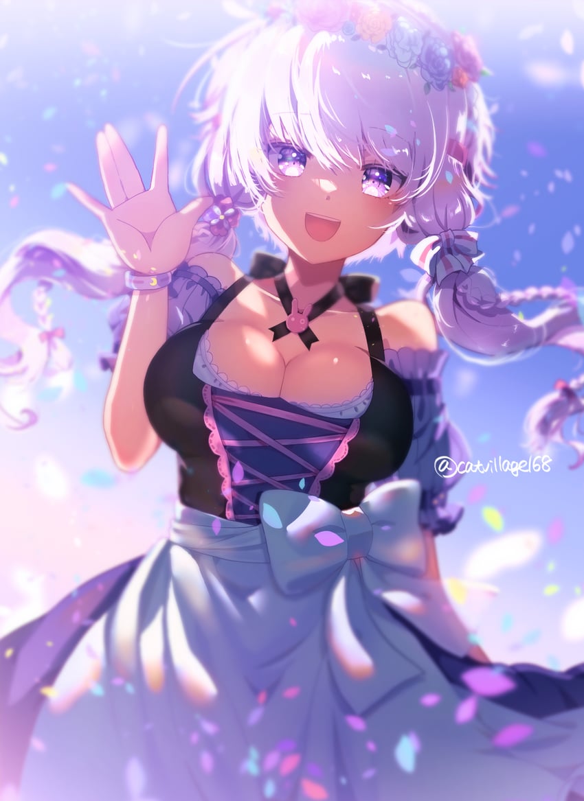 yuzuki yukari (vocaloid and 1 more) drawn by ikkokudou