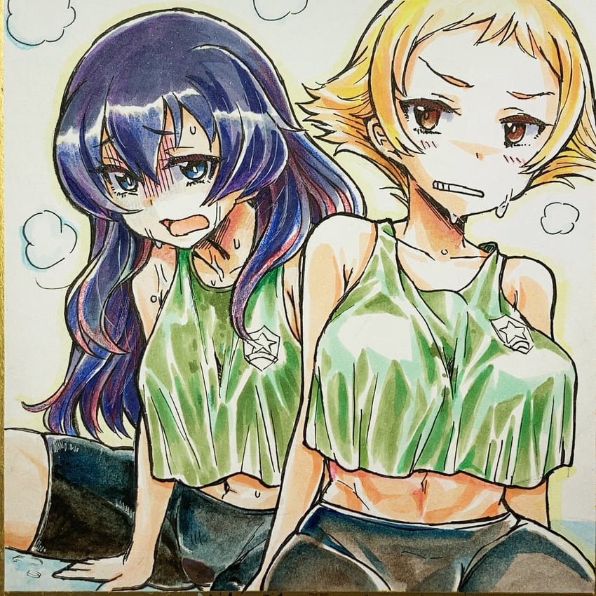 erwin and eclair (girls und panzer and 1 more) drawn by nabeyu