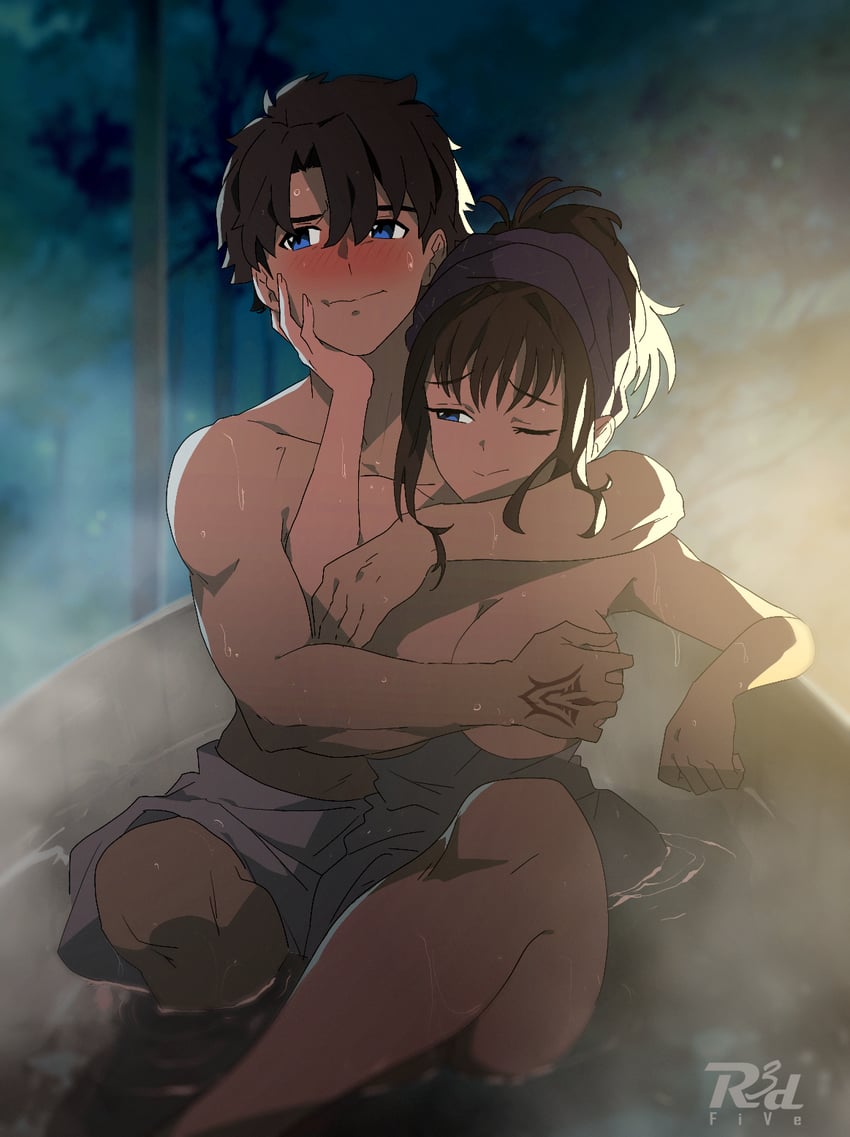 fujimaru ritsuka and aozaki aoko (fate and 2 more) drawn by r3dfive