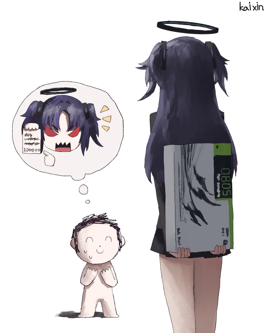 sensei, yuuka, and doodle sensei (blue archive and 1 more) drawn by kai_xin