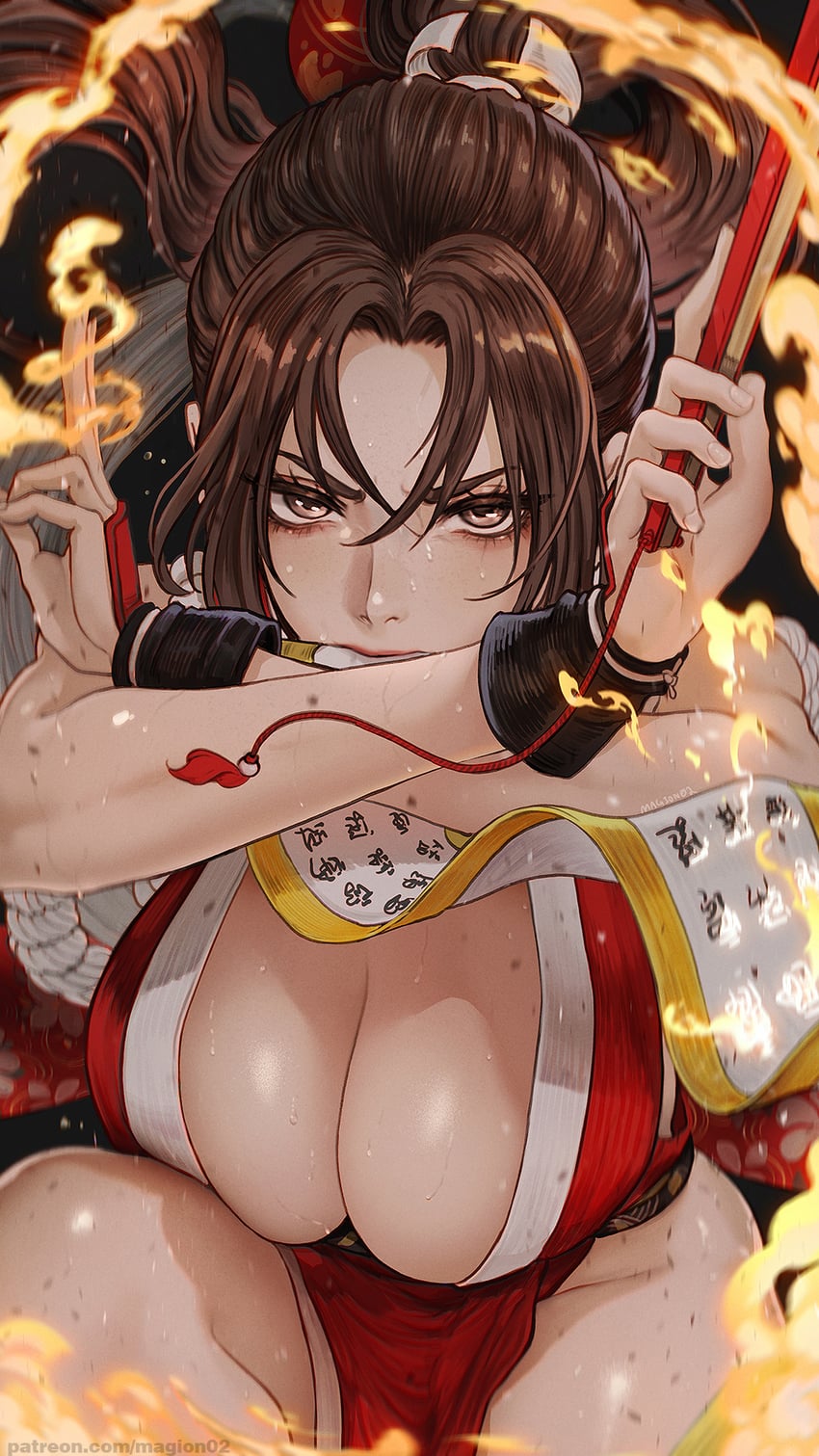 shiranui mai (the king of fighters and 2 more) drawn by magion02
