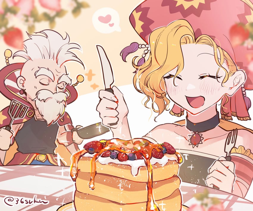 relm arrowny and strago magus (final fantasy and 1 more) drawn by hanaon