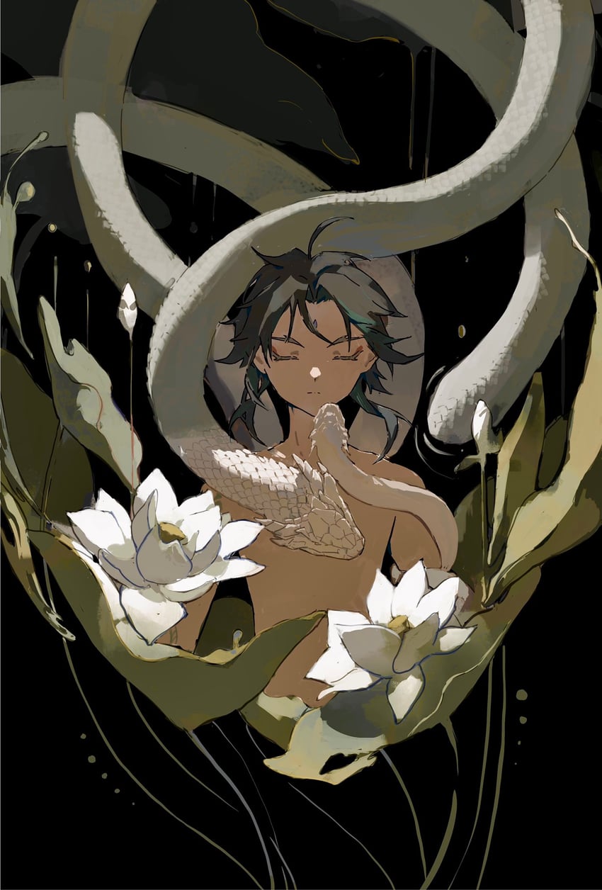xiao (genshin impact) drawn by n.s.egg