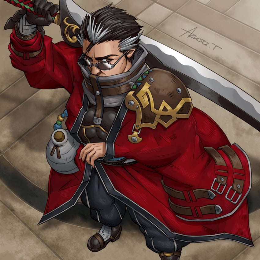 auron (final fantasy and 1 more) drawn by azusa_tanaka