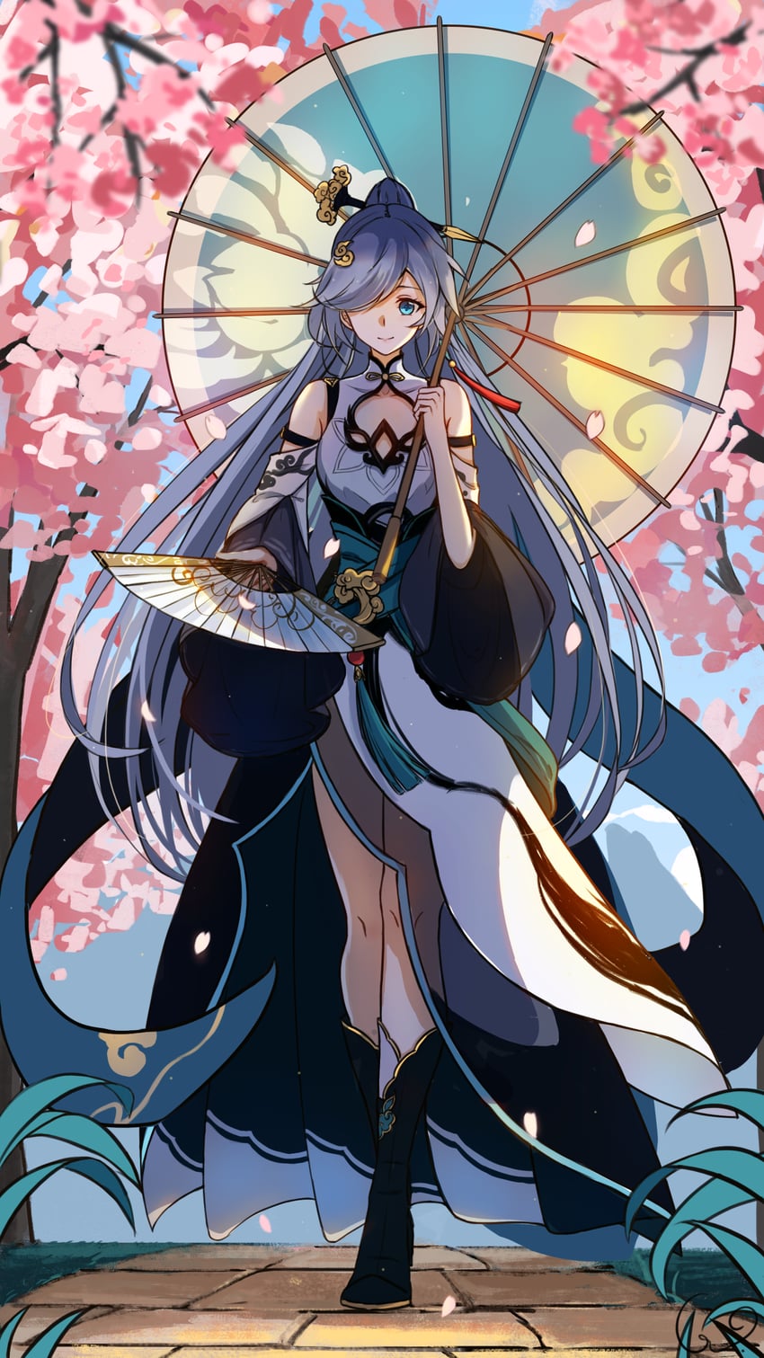 fu hua (honkai and 1 more) drawn by qwerggthankyou